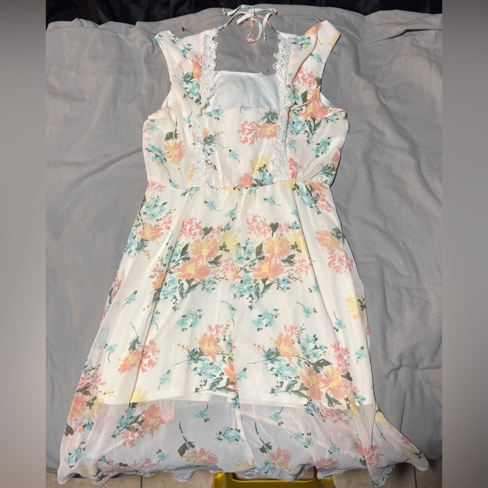 Lily Rose Floral Dress with Lace Details